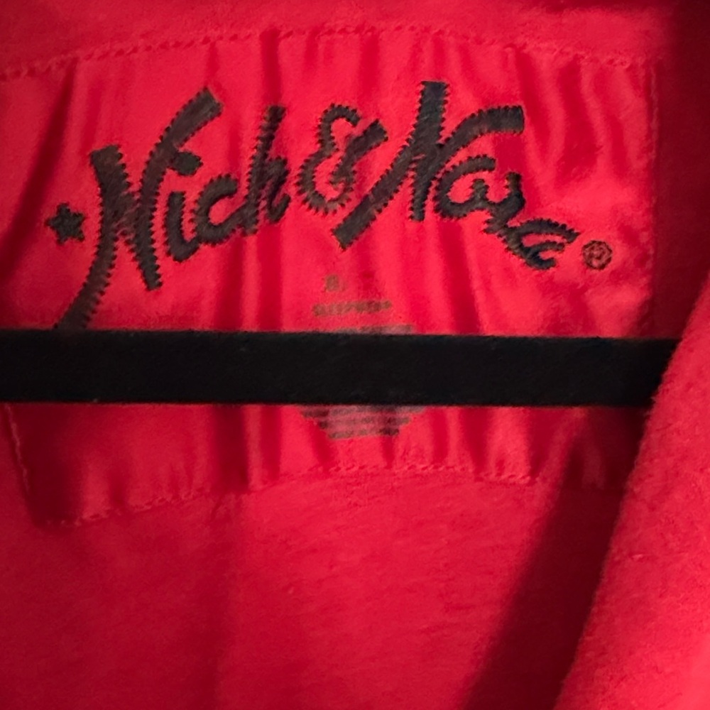 Nick & Nora Animal Print Robe with Vibrant Red Collar - Picture 2 of 4